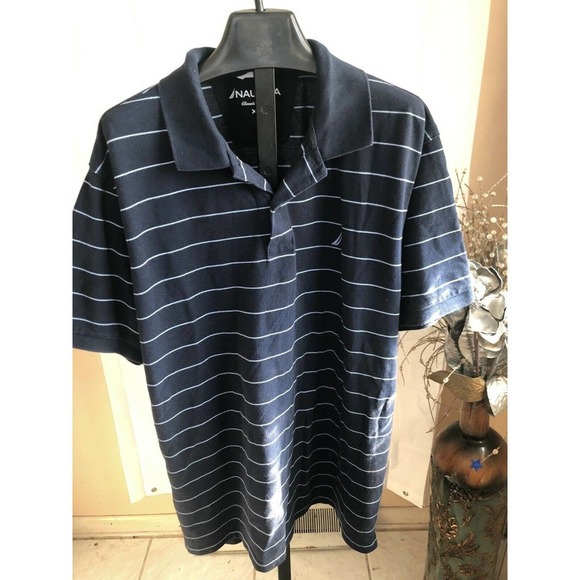 Nautica Men's Striped T Shirt Sleeve Collar Polo Shir - Picture 7 of 12
